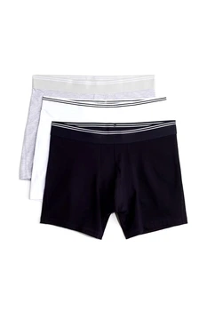 Набір подовжених бавовняних боксерів H&M mid trunks розмір L 3 шт black white grey melange 0179