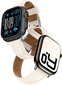 Pasek AMAZINGTHING Class Band do Apple Watch 45 / 46 / 49 mm Light Beige (4896238001249)