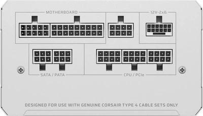 Полностью модульный блок питания 1000W Corsair RM1000e ATX 3.1, белый, 80 Plus Gold, тихая работа