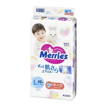 Підгузки дитячі MERRIES, L (9-14 кг) 48 шт