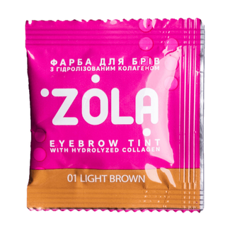 Фарба для брів з колагеном ZOLA Eyebrow Tint With Collagen 01 Light Brown 5 мл світло-коричнева