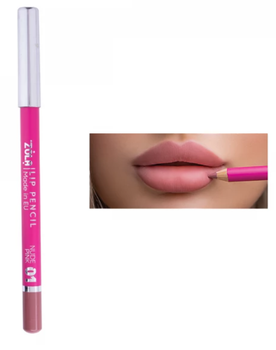 Олівець для губ ZOLA Lip Pencil 01 Nude Pink нюдово-рожевий