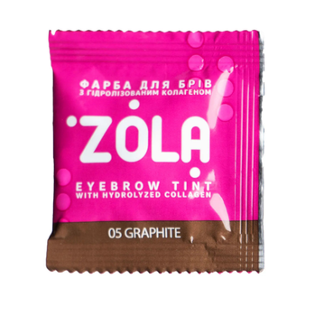 Фарба для брів з колагеном ZOLA Eyebrow Tint With Collagen 05 Graphite 5 мл холодний графіт