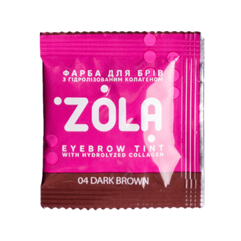 Фарба для брів з колагеном ZOLA Eyebrow Tint With Collagen 04 Dark Brown 5 мл темно-коричнева