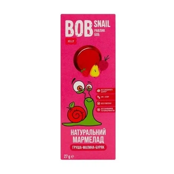 Мармелад натуральний фруктовий малина-буряк Bob Snail, 27 г