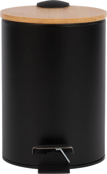 Кошик для ванної кімнати Nuxio Zetru з бамбуком 3L Чорний (5902973461596)