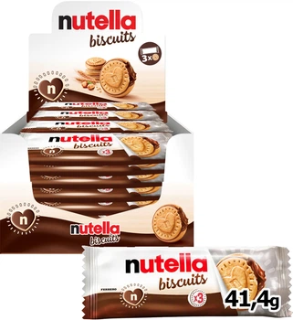 Упаковка печенья Nutella Buscuits с начинкой из ореховой пасты и какао 41.4 г х 28 шт (8000500380642)