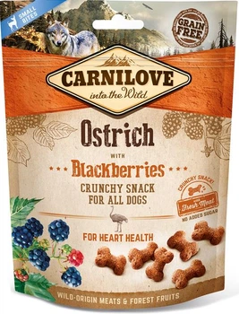Ласощі Carnilove Dog Crunchy Snack Ostrich with Blackberries для собак для здоров я серця зі страусом та ожиною 200 г