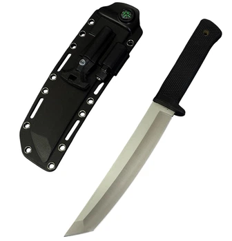 Нож танто тактический 2620 черный/серый с кресалом и фонариком Gorillas BBQ KN1080