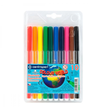 Фломастери 10 кольорів Centropen 7550/10 ТП Colour World змиваємі