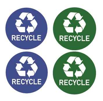 Наліпка Вінілова Лінія 24 Recycle Вторинна переробка Набір 4 шт. Розмір 10 см.