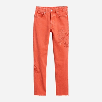 Джинсы женские H&M 0615130_выш.цвет_09 W25 Оранжевые (KAY2000001351314)