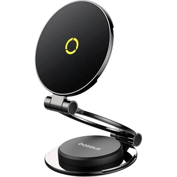 Автомобильный магнитный держатель Baseus Mag Pro Series II Magnetic Car Mount |для телефона, от 4.5" до 7", складной, вращение на 360°, надежная фиксация, легкая установка на клейкую основу, совместимость с MagSafe| Черный