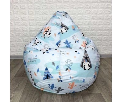Крісло-груша бавовна "Панда" KatyPuf L 100x75