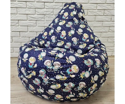 Крісло-груша бавовна "Космонавти" KatyPuf L 100x75