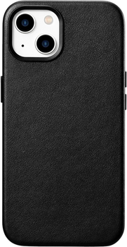 Панель iCarer Real Cowhide Premium Leather Magsafe для Apple iPhone 14 Plus Black (WMI14220707-BK)