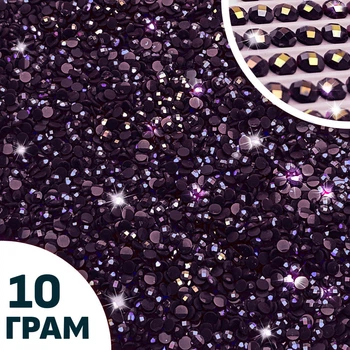 Стразы для Мозаики Голограммные Round SHLab (10 грамм) Black (38222-2B)