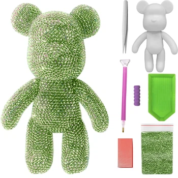 Мишка Алмазная Мозаика 33 см SHR33 (Голограммные Стразы) SHLab Green (41372-08)