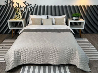 Покрывало ArCloud - ZigZag Rainy Day/Elephant Skin стеганное двустороннее 180*215 двуспальное
