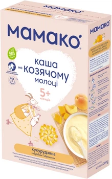 Молочна каша MAMAKO кукурудзяна з гарбузом і абрикосом на козячому молоці 200 г (8437022039497)