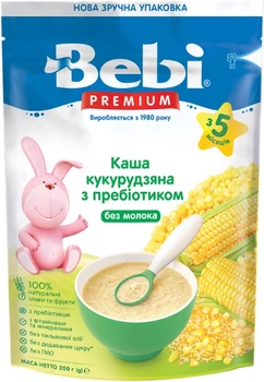 Каша безмолочна Bebi Кукурудзяна з пребіотиком з 5 місяців 200 г (8606019654436)