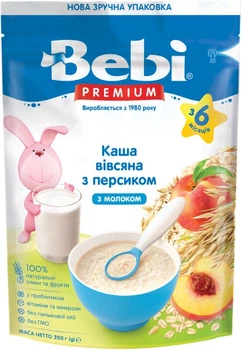 Каша молочна Bebi Вівсяна з персиком з 6 місяців 200 г (8606019654306)