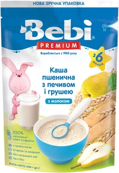 Каша молочна Bebi Пшенична з печивом та грушею з 6 місяців 200 г (8606019654283)