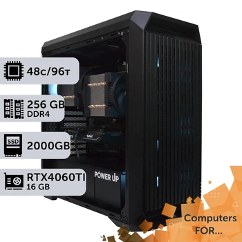 Компьютер Power Up #1 для ANSYS / AMD EPYC 7F72 x2 / 256 GB / SSD 2TB / GeForce RTX 4060Ti 16GB для видеомонтажа анимационного дизайна и постобработки