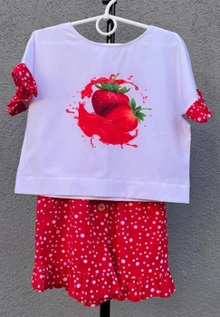 Дитячий літній комплект (футболка + шорти) для дівчинки Julia kids 146 см, білий