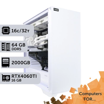 Компьютер Power Up #15 для Houdini / Ryzen 9 7950x / 64 GB / SSD 2TB / GeForce RTX 4060Ti 16GB для видеомонтажа анимационного дизайна и постобработки