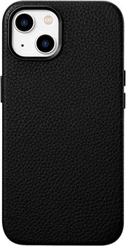 Etui iCarer Litchi Premium Leather Magsafe Back Case do Apple iPhone 14 Black (WMI14220709-BK)