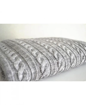 В'язане покривало - плед коси SOFT Прованс 220*240 сіре