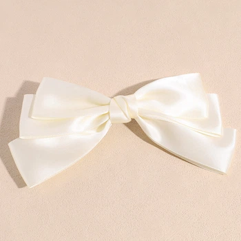 Бант для волосся на заколці бантик заколка шпилька Honey Fashion Accessories молочний (12-357)
