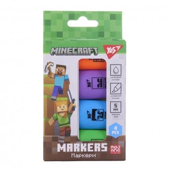 Маркер текстовый Yes "Minecraft" в наборе, 4 шт. 391095
