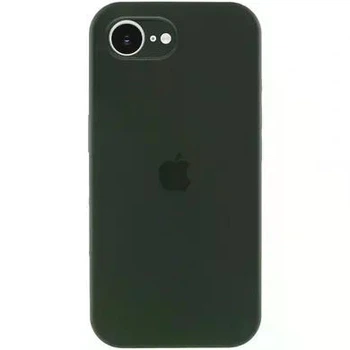 Чохол Silicone Premium case з захистом камери для iPhone 16e та iPhone 17e Full Camera Protective dark green 0828