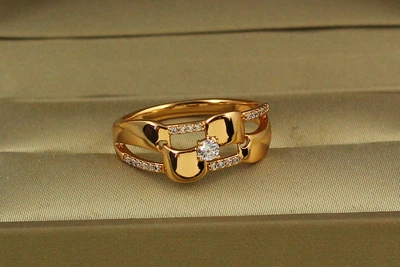 Кольцо Xuping Jewelry предломление р 20 золотистое