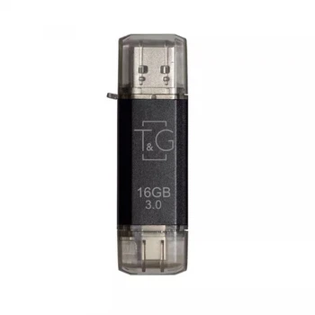 Флеш пам'ять TG 009 16gb USB3.0/Type-C універсальний T&G накопичувач/флешка для зберігання, перенесення та обміну даними Чорний