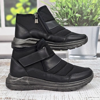Ботинки мужские зимние Dago Style черные с липучкой на меху 41р (26,5 см) 3980