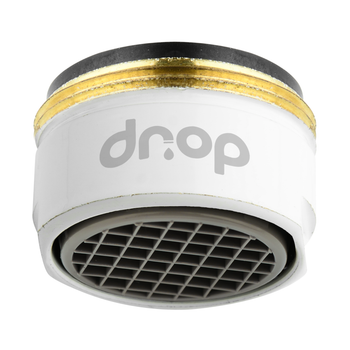 Водосберегающий аэратор DROP CL24-WHT для смесителя - Экономия 58%, внешняя М 24 мм, белый