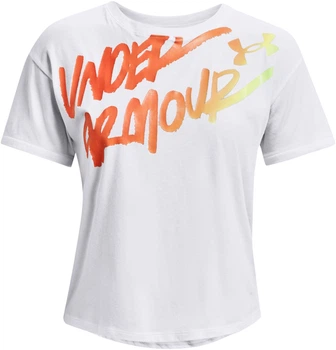Футболка женская Under Armour CHROMA GRAPHIC бело-оранжевая M 1366006-100
