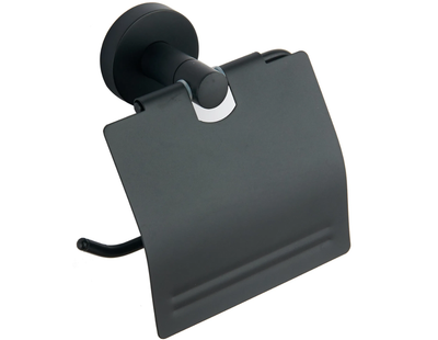 Тримач для туалетного паперу з кришкою VBI VENUS BLACK