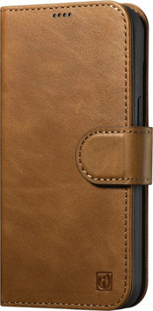 Etui z klapką iCarer Oil Wax Premium Leather 2in1 Wallet Case z RFID do Apple iPhone 14 Plus Camel Tan (WMI14220723-BN)