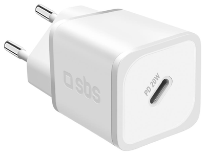 Ładowarka sieciowa SBS 20W GaN PD USB-C White (TETRGAN1C20W)