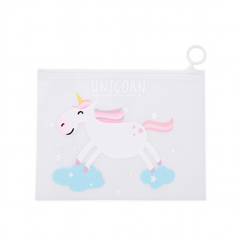 Папка прозрачная, пенал, косметичка, с бегунком А5 «Unicorn»