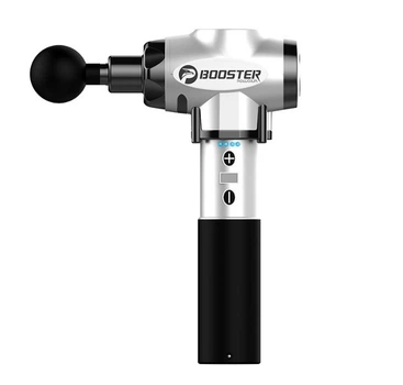 Перкуссионный массажер Booster E для триггерных точек серебристый массажный пистолет для снятия боли и усталости (VIL-O_33P)