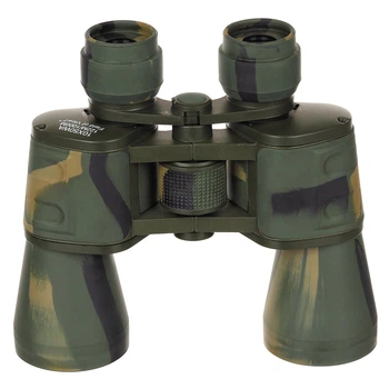 Камуляжный бинокль MFH 10x50 Woodland с рубиновыми линзами