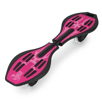 Вейвборд (RipStik Ріпстик) двухколесный Bavar Sport с подсветкой колёс, розовый с узором (633)
