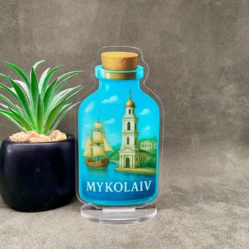 Акриловая Фигурка Чиби Місто в Пляшці Миколаїв 10см