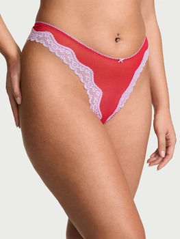 Трусики стрінги Victoria's Secret Tease High-Leg Scoop Panty XS Червоний (26984957)