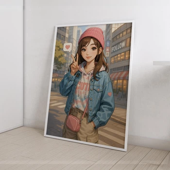 Постер в стиле аниме Девушка звезда TikTok А3 30х42 см (ANIME112_А3)